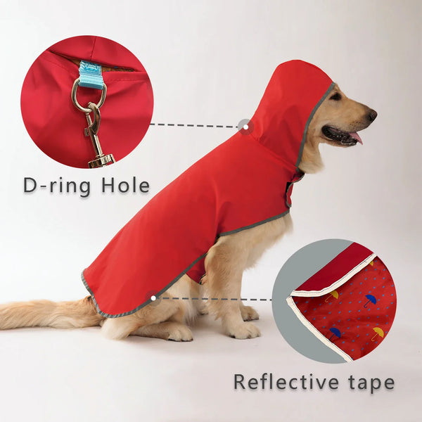 Reflective All-Weather Waterproof Dog Rain Coat